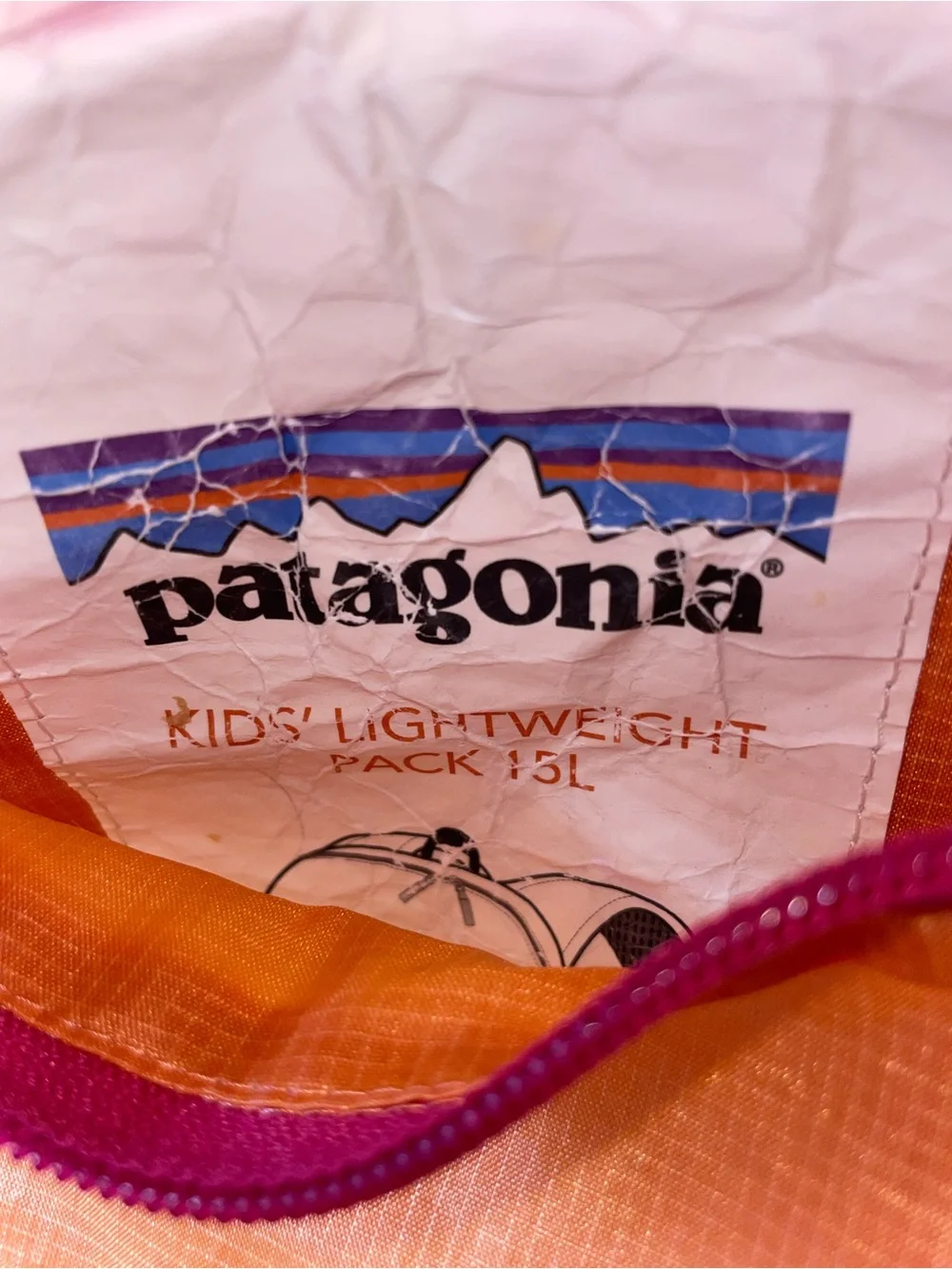 Patagonia Kids' Lightweight Pack 15L | Pink and Orange | Nylon Backpack